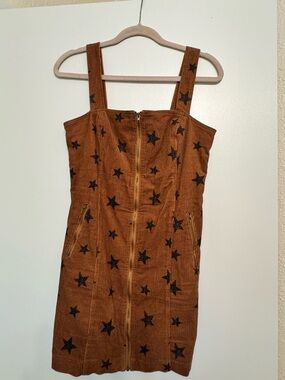 Alar’d State Star Printed Corduroy Zip Up Dress Size Small